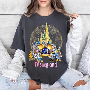 Mickey And Friends Disneyland Resort 70th Anniversary Comfort Colors T-Shirt, Disneyland 70 Years Platinum Celebration, Family Matching Tee
