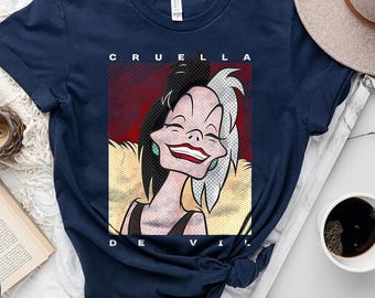 Vintage 101 Dalmatians Cruella De Vil Comfort Colors Shirt, Disney Villains Cruella Retro Shirt, Magic Kingdom Disneyland Vacation Shirt
