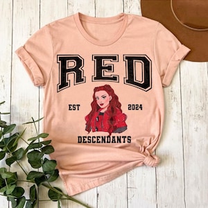 Descendants 4 The Rise of Red Est 2024 Komfort Farben T-Shirt, Magic Kingdom Disneyland Familienurlaub Shirt, Geburtstagsgeschenk Tee
