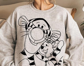 Vintage Disney Winnie The Pooh Tigger & Roo Sketch Comfort Colors T-shirt, WDW Epcot Theme Park-T-shirt, bijpassend Magic Kingdom Disneyland-shirt