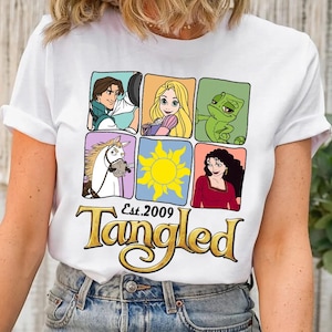 Disney Tangled Group Characters Comfort Colors T-Shirt, Disney Princess Rapunzel Shirt, Rapunzel Flynn Rider Mother Gothel, Disneyland Shirt