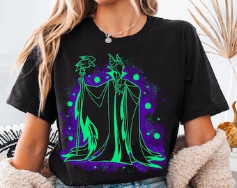 Camiseta de la Bella Durmiente de Disney, Maléfica, colores cómodos, camiseta de Hada Malvada de los Villanos de Disney, camiseta familiar a juego de Magic Kingdom Disneyland