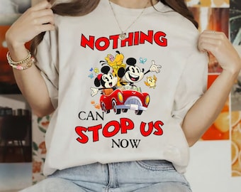Comfort Colors Mickey e Minnie Runaway Railway Nada pode nos parar agora Camiseta, Magic Kingdom Disneyland Family Vacation Camiseta