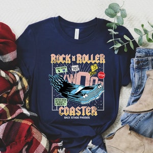 Vintage 90s Retro Disney Rock n Roller Coaster Comfort Colors T-Shirt, Hollywood Studios Magic Kingdom Disneyland Family Vacation Shirt