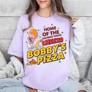 Vintage Disney A Goofy Movie Bobby&#39;s Pizza Comfort Colors Shirt, Learning Tower Of Cheeza Tee, Magic Kingdom Disneyland Family Matching Tee