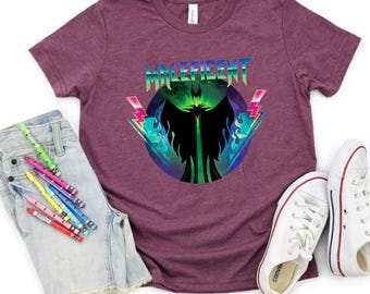 Camiseta con gráficos de colores cómodos de las villanas de Disney Maléfica, camiseta de la villana de la Bella Durmiente de Disney, camiseta de vacaciones familiares de Magic Kingdom Disneyland