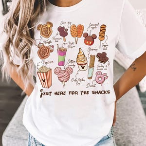 Disney Snack Goals Just Here For The Snacks Comfort Colors T-Shirt, WDW Epcot Theme Park Disneyland Family Matching Shirt