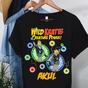 Custom Name Wild Kratts Creature Power Comfort Colors T-Shirt, Wild Kratts Theme Matching Tee, WDW Epcot Theme Park, Disneyland Trip Shirt