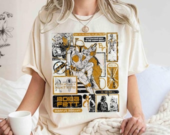 Retro Star Wars Bounty Hunter Boba Fett Comfort Colors T-Shirt, Star Wars Fans Shirt, Galaxy's Edge Disneyland Vacation, Birthday Gift Tee