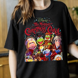 The Muppet Christmas Carol Characters Group Comfort Colors Shirt, Mickey&#39;s Very Merry Xmas Party, Kermit the Frog Gonzo Miss Piggy Xmas Tee
