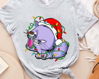 Disney Villains Yzma Cat With Potion Christmas Light Comfort Colors T-Shirt, Mickey&#39;s Very Merry Xmas, The Emperor&#39;s New Groove Shirt