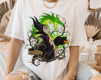 Camiseta de Disney de la Bella Durmiente, Hada Malvada, Maléfica, colores cómodos, camiseta de los Villanos de Disney, camiseta a juego de Magic Kingdom Disneyland