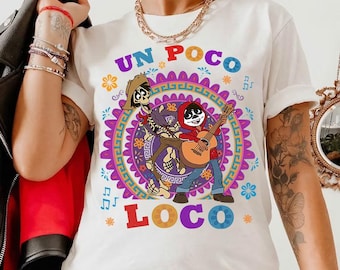 Disney Pixar Coco Un Poco Loco Miguel squelettes floral confort couleurs T-shirt, chemise Coco squelettes, t-shirt assorti Magic Kingdom Disneyland