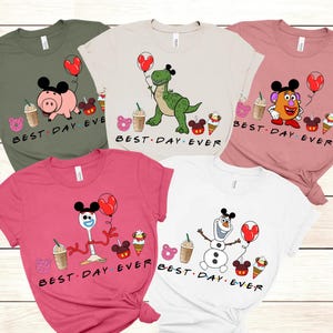 Custom Disney Pixar Toy Story Character Best Day Ever Comfort Colors T-Shirt, Disney Snacks Shirt, WDW Disneyland Family Matching Tee