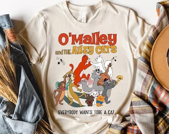 Disney Aristocats O'Malley And The Alley Cats Comfort Colors T-Shirt, Everybody Wants To Be A Cat Tee, Magic Kingdom Disneyland Birthday Tee