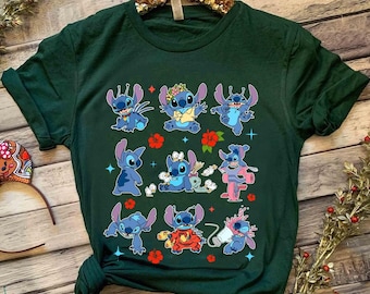 Disney Stitch Emotions Comfort Colors T-Shirt, Lilo and Stitch Tee, WDW Epcot Theme Park, Magic Kingdom Disneyland Family Matching Shirt