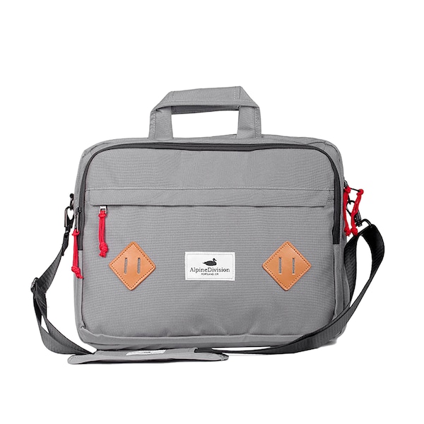 Alpine Division 'Marshall' 1000D Nylon Laptop Case Messenger Bag Grey