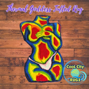 Black Light Thermal Goddess Tufted Rug