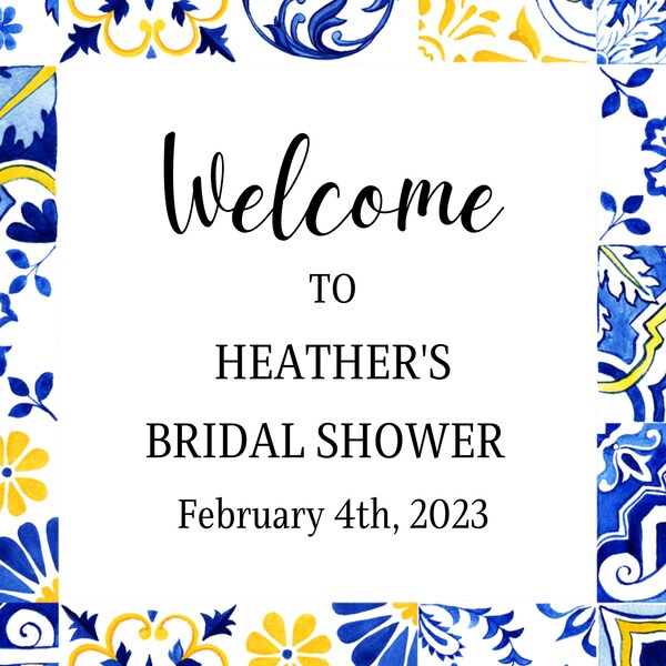 Bridal Shower Italian/Spanish Theme Poster Board/Banner/Sign Digital File