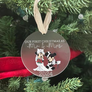 Mickey und Minnie unser erstes Weihnachten als Mr. & Mrs. Ornament