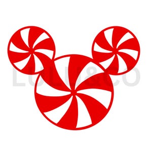 Peppermint Mickey Digital File PNG, JPEG Instant Download