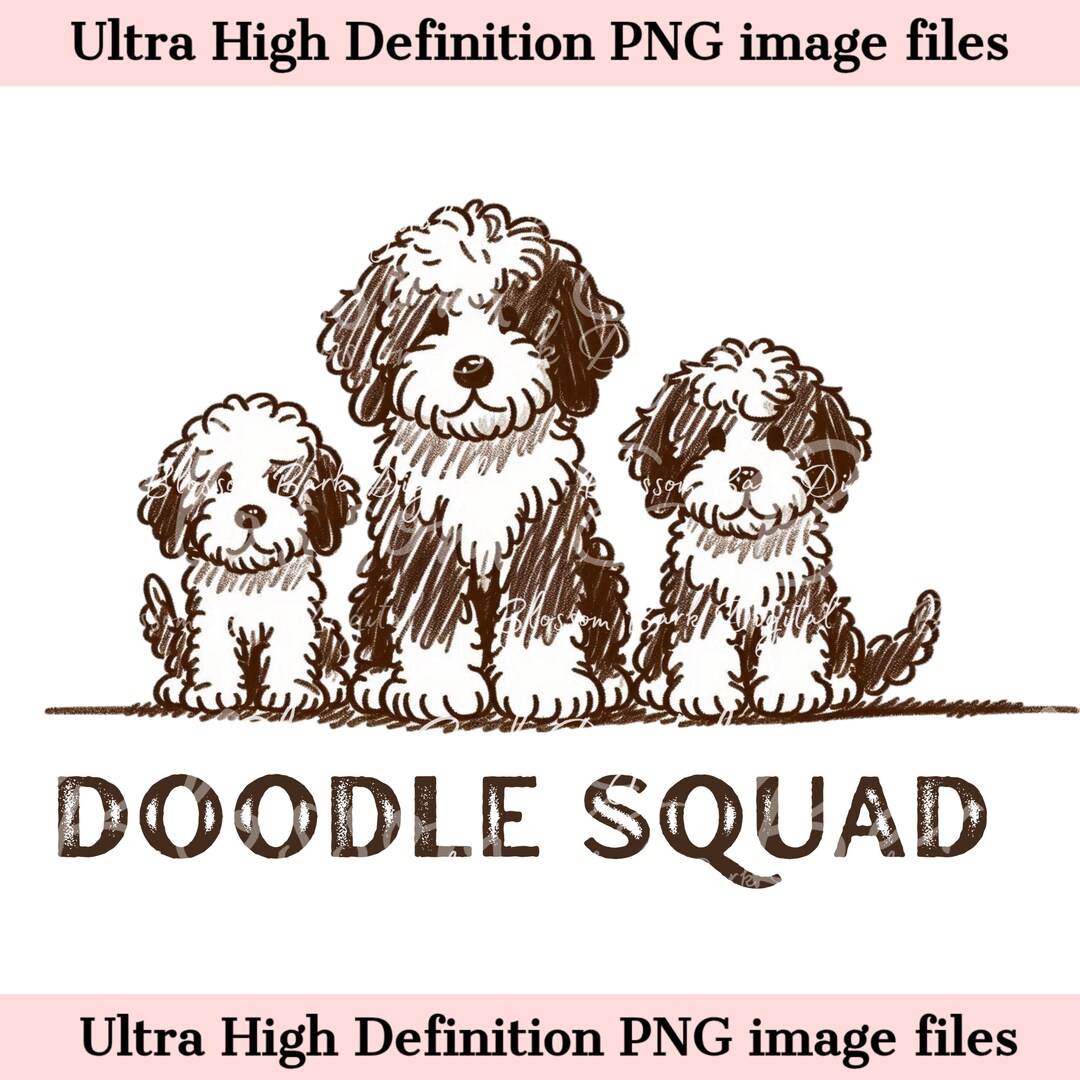 Digital Cute Bernedoodle Squad PNG Dog Mom PNG - Doodle Dog PNG ...