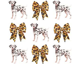 Cute Dalmatian PNG - Instant Download for Dalmatian Dog Mama Shirt Sublimation - Dalmatian Dog and Coquette Cheetah Bow PNG - Cute Girly PNG