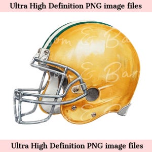 Capacete de futebol digital verde e amarelo PNG Temporada de futebol simples PNG - Download de clipart de esportes de outono para registro no diário, adesivo digital