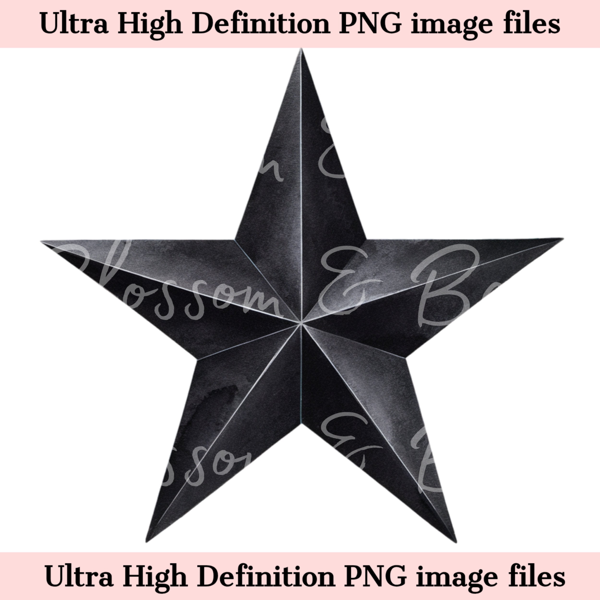 Digital Black Star PNG Simple Halloween PNG - Clip Art Download for Journaling Digital Sticker File for Calendar Planner - Commercial Use