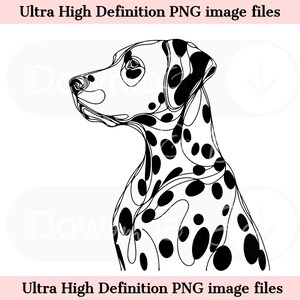 Croquis numérique ligne dalmatien fichier PNG belle encre dessin au trait minimal chiot art mural - téléchargement immédiat PNG pour décoration d'intérieur - artisanat de maman chien