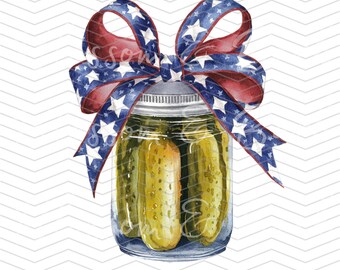 American Pickle Jar PNG - Sofortiger Download für Cottagecore Shirt PNG zur Sublimation - Trendiges Design für den vierten Juli - kommerzielle Nutzung