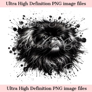 Digital- Pekingese Dog PNG - Instant Download for Ink Dog Shirt Sublimation, Graffiti Puppy PNG, Sketch Pekingese png Breed Clip Art