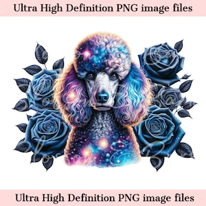 Caniche estándar digital PNG Galaxy PNG - Caniche lindo PNG Descarga instantánea para peluquero de perros y regalo de sublimación de camisa de mamá de perro vintage