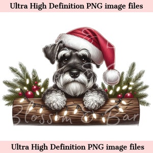 Digitaler Peeking Schnauzer PNG Weihnachten Hund PNG - Urlaub PNG Download für niedliche Xmas Dog Mom Shirt Sublimation - Sicher für den kommerziellen Gebrauch