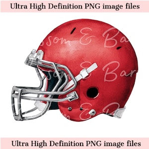 Digital Red Football Helmet PNG Simple Football Season PNG - Fall Sports Team Clip Art Download for Journaling, Digital Sticker for Planner