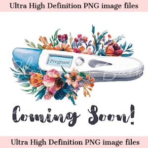 Anuncio de embarazo PNG - Descarga instantánea próximamente Bebé y FIV PNG para la sublimación de camisa de doula y enfermera - seguro para uso comercial