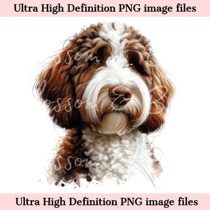 Digital Brown Doodle Dog PNG Beautiful Labradoodle PNG - Dog Art PNG - Download for Dog Mom Shirt Sublimation - Sans danger pour les entreprises