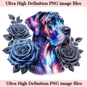 Gran danés digital PNG Galaxy PNG, Descarga instantánea PNG de lindo gran danés para peluquero de perros y regalo de sublimación de camisa de diseño de tatuaje vintage