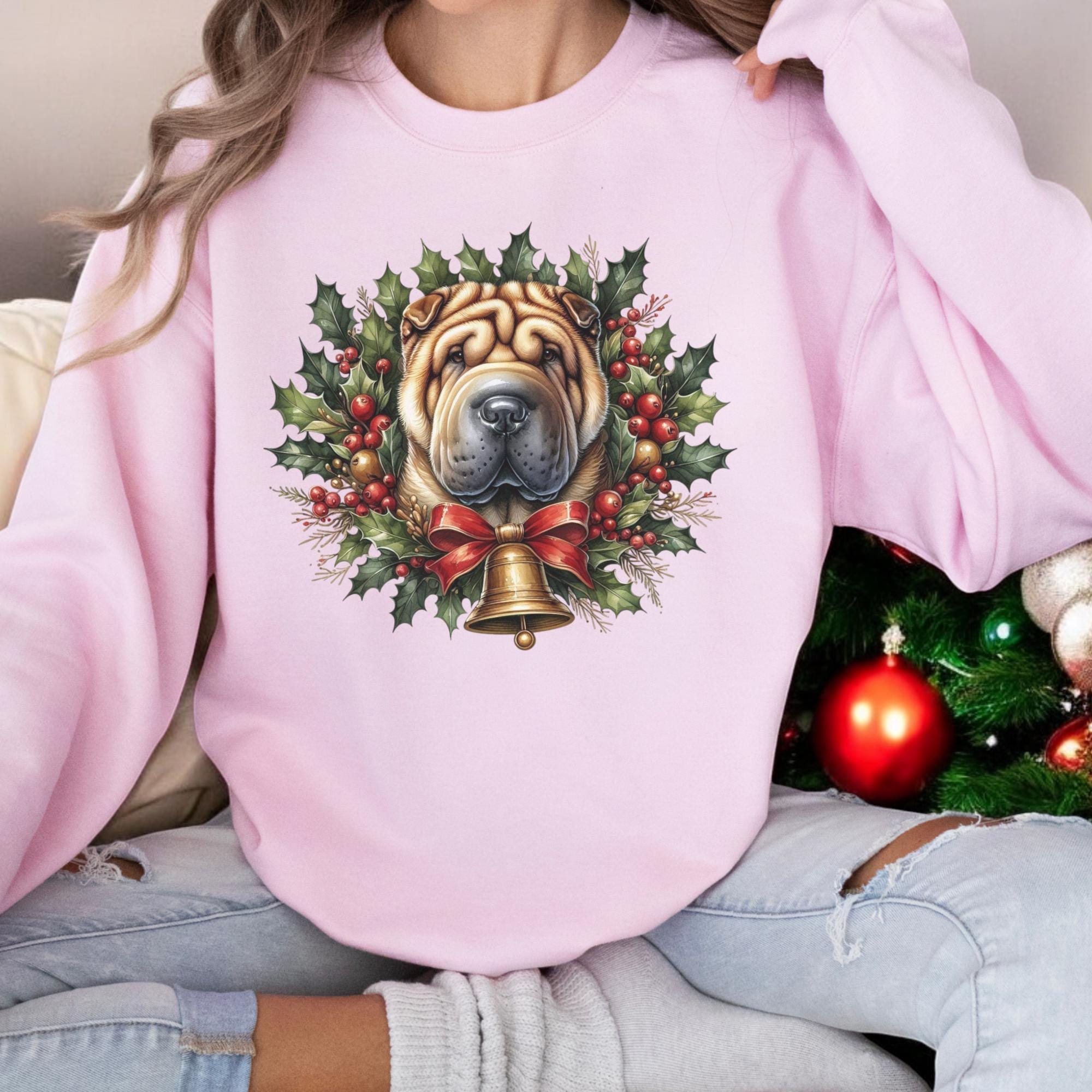 Christmas Shar Pei Sweatshirt, Unisex, Sharpei Dog Mama Shirt