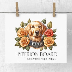 Logo di addestramento del cane di servizio - PNG di branding aziendale personalizzato, download digitale ad alta risoluzione, scegli il logo personalizzato della tua razza di cane
