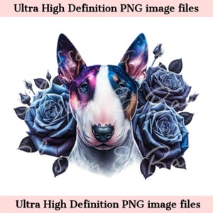 Digital Bull Terrier Dog PNG Galaxy PNG - Lindo Bull terrier PNG Descarga instantánea para peluquero de perros y regalo de sublimación de camisa vintage