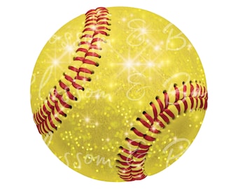 Digital Glitter Softball PNG Baseball Saison PNG - Softball Mama Clip Art Download für Journaling und Shirt Sublimation 3D Soft Ball Design