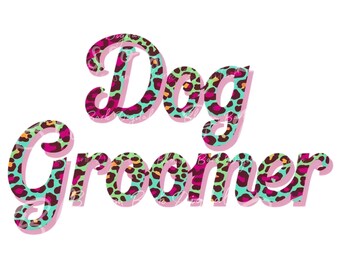 Digital- Cute Neon Dog Groomer PNG - Pet Grooming PNG - Instant Download for Pet Groomer Shirt for Pet Shop and Dog mom - for commercial use