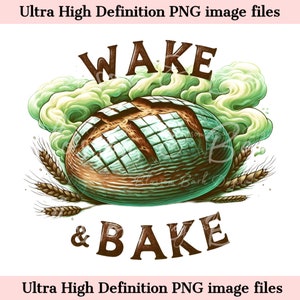Archivo PNG de masa madre digital para despertar y hornear - PNG de masa madre divertida - Descarga instantánea de arte de repostería y cocina para decoración y sublimación corta