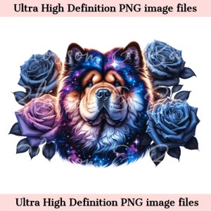 Digital Chow Chow PNG Galaxy PNG - Lindo Chow Chow PNG Descarga instantánea para peluquero de perros y regalo de sublimación de camisa de diseño de tatuaje vintage