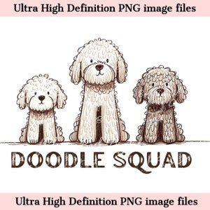 Perro mamá PNG de escuadrón labradoodle lindo digital - Perro doodle PNG - Descarga para sublimación de camiseta de perro labra doodle lindo - Descarga instantánea