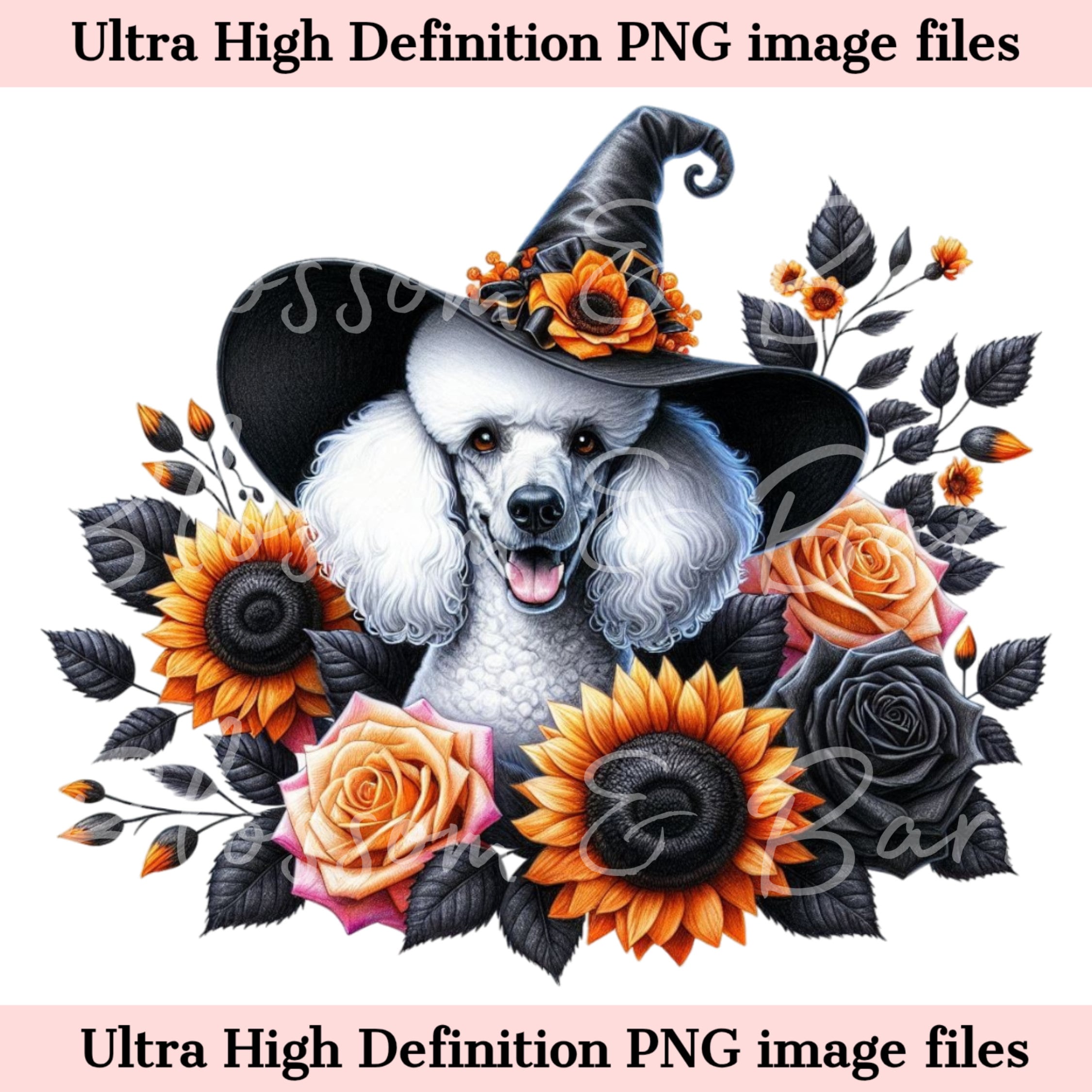Digital White Poodle Halloween Dog PNG - Cute Puppy PNG Autumn Dog ...