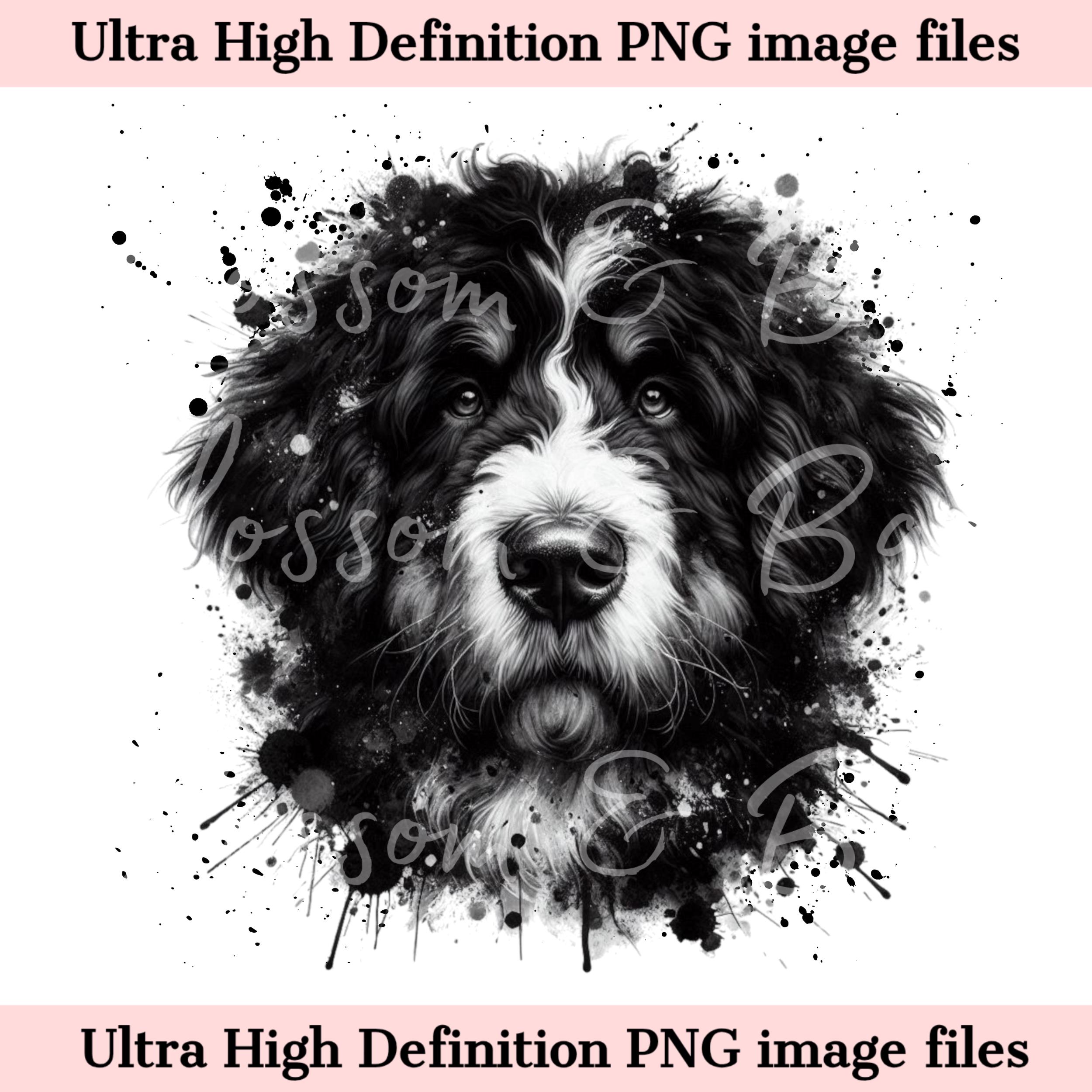 Digital - Bernedoodle Dog PNG - Instant Download for Ink Dog Shirt ...