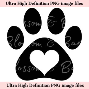 Digital Heart Paw Print PNG Simple Dog PNG - Download de clip art para registro no diário, logotipo digital de pata de cachorro para empresas - seguro para uso comercial