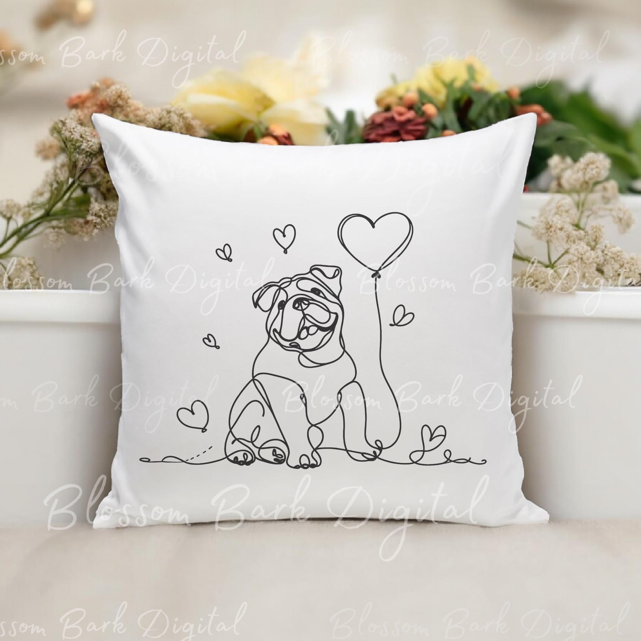 Digital Sketch Line English Bulldog PNG File Beautiful Ink Line Art ...